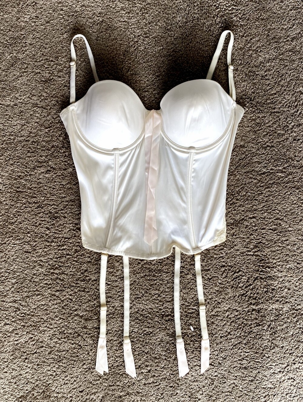 Pin Up Longline Corset Bustier With Garter Straps 34D